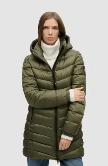 hooded fuji mid padded jacket