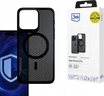 Maskë mbrojtëse 3MK COOLing MagCase për iPhone 15 Pro, kompatibile MagSafe, transparente