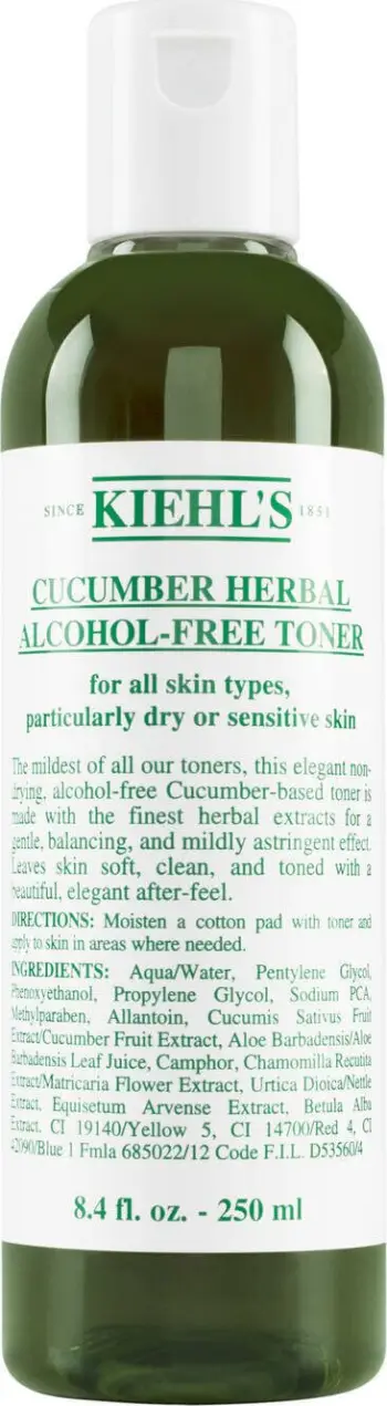 Tonik fytyre Kiehl's Cucumber Herbal Alcohol Free, për lëkurë të ndjeshme, 250ml