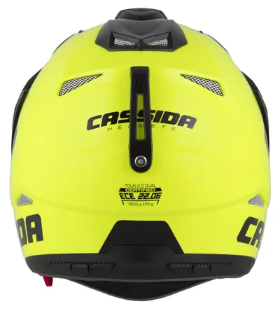 Helmetë moto CASSIDA Tour 2.0 Dual, ECE 22.06, Pinlock ready, e verdhë fluo e zezë mat - 4