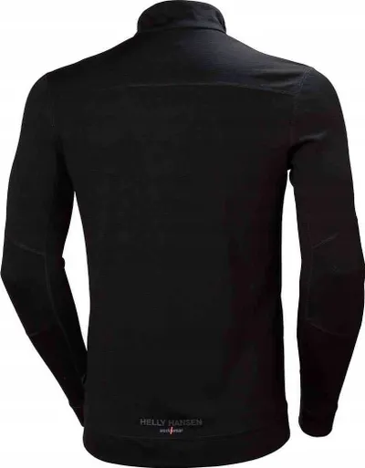 Bluzë termike Helly Hansen Lifa Merino Zip, me zinxhir, e zezë - 2