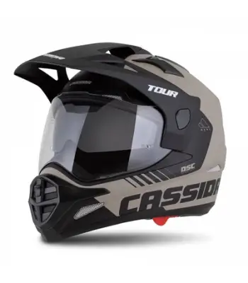 Helmetë moto CASSIDA Tour 2.0 Dual, vizor Pinlock, ECE 22.06, bezhë mat e zezë