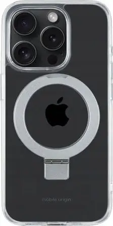 Maskë mbrojtëse Mobile Origin RingMag, për iPhone 15 Pro, transparente, me unazë magnetike