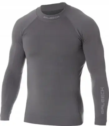 Bluzë termike për meshkuj Brubeck EXTREME THERMO LS15290, pa qepje, për sporte dimërore, gri e errët, L