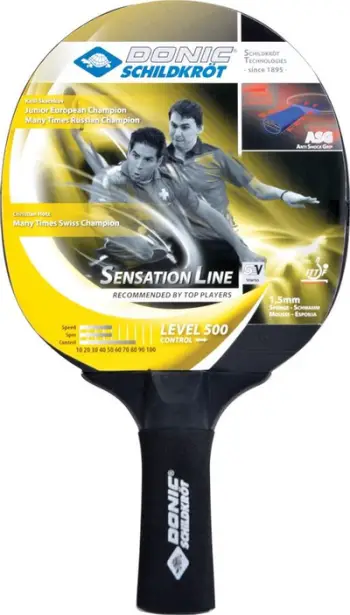Raketë pingpongu Donic Sensation Line 500, sfungjer 1.5mm, ASG, shumëngjyrëshe