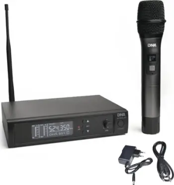 Set mikrofon karaoke wireless, mikrofon vokal me marrës, i zi