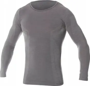 Bluzë termoaktive Brubeck Comfort Wool M LS11600, me mëngë të gjata, lesh merino, për meshkuj, gri