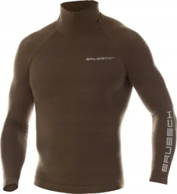 Bluzë termoaktive Brubeck LS14200 Ranger Wool, për meshkuj, me mëngë të gjata, khaki