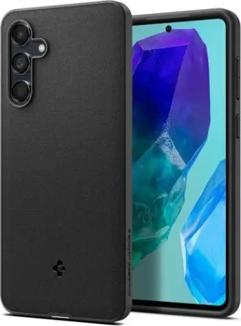 Maskë mbrojtëse Spigen Essential Sandblast, për Samsung Galaxy M55 5G, matte, e zezë