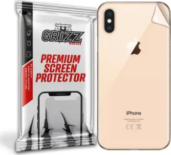 Film mbrojtës për pjesën e pasme GrizzGlass UltraSkin për Apple iPhone Xs, fleksibël, me shkëlqim, transparent