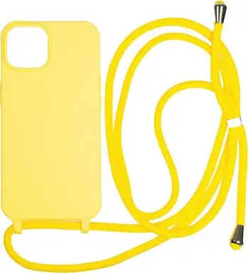 Maskë me rrip Mobile Origin Lanyard Case për iPhone 14, TPU, e verdhë
