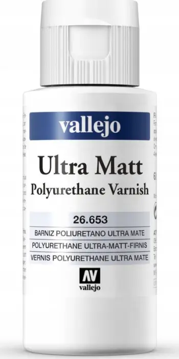 Llakk poliuretani Vallejo VAL26653, ultra mat, 60ml, transparent