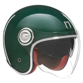Helmetë moto Nox Premium Jet Heritage, polikarbonat, me syze dielli, e zezë