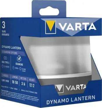 Dritë pune Varta Dynamo Lantern 17670101111, LED 50 lm, USB Type C, gri