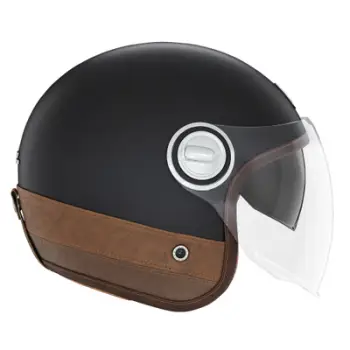 Helmetë moto Nox Premium Revenge Jet, polikarbonat, vizor kundër gërvishtjeve, e zezë