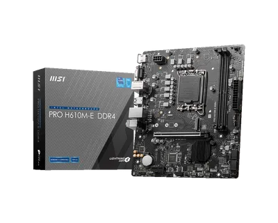 Plakë Amë MSI PRO H610M-E DDR4 – Intel LGA1700, Micro-ATX, DDR4, PCIe 4.0, M.2 - 1