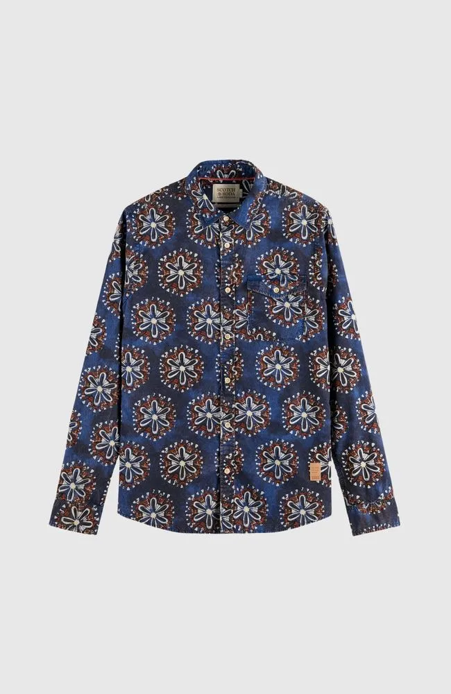 washed aop poplin shirt - 2
