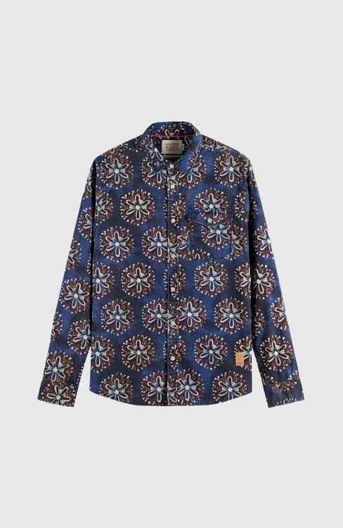 washed aop poplin shirt - 4