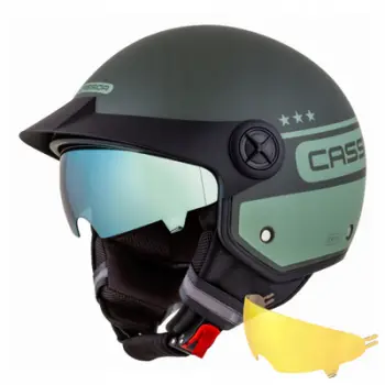 Helmetë motoçiklete Cassida Handy Chief, e hapur, me 2 syze dielli, khaki green matte, M