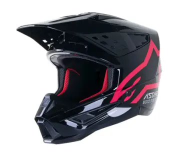 Helmetë motoçiklete Alpinestars S-M5 Compass, off-road, e zezë rozë