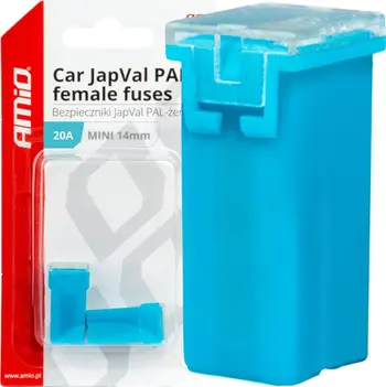 Siguresë AMiO 03435 Fuse, 20A, tip JapVal PAL mini 14mm, e kaltër
