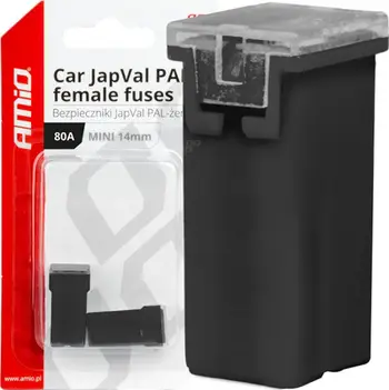 Siguresë AMiO 03442, 80A, mini JapVal PAL, e zezë