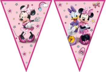 Garlandë dekori Godan Minnie Junior Flags, 230cm, letra FSC, rozë