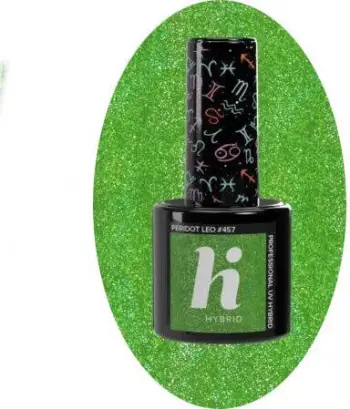 Llakk thonjsh semipermanent Hi Hybrid 457 Peridot Leo, 5ml, jeshile