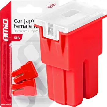 Siguresë auto AMiO 03391, 50A JapVal PAL, set 2 copë, e kuqe