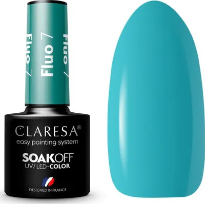 Llakk xhel për thonj Claresa SoakOff Color Fluo, Shade 7, 5 g - 1