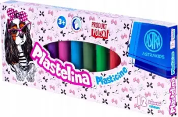 Plastelinë Astra Plasticine Dogs, 12 ngjyra, për fëmijë, shumëngjyrëshe