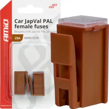 Siguresë auto AMiO 03412 JapVal PAL, 25A, set 2 copë, kafe
