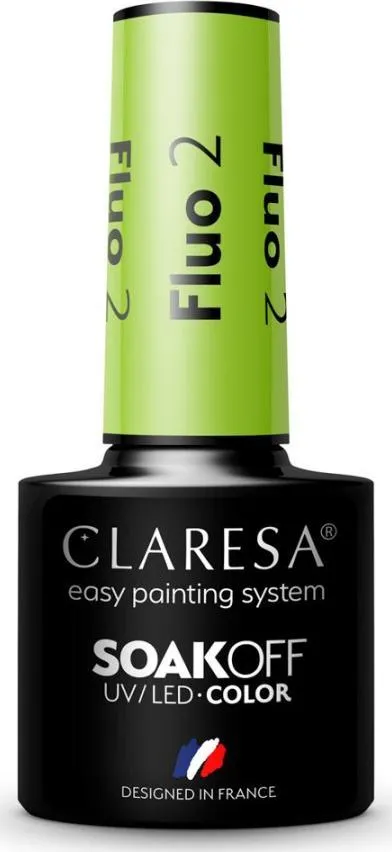 Llakk xhel për thonj Claresa SoakOff Fluo Shade 2, UV/LED, 5 g - 3