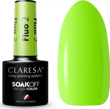 Llakk xhel për thonj Claresa SoakOff Fluo Shade 2, UV/LED, 5 g