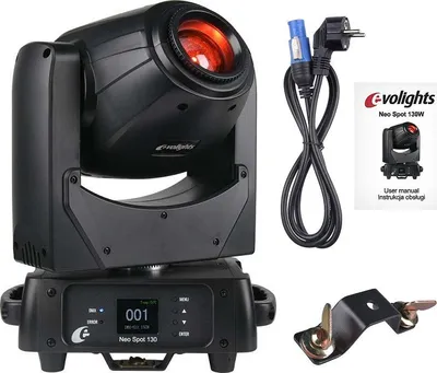 Dritë skenike LED EVOLIGHTS NEO SPOT, 130W, moving head, e zezë - 1