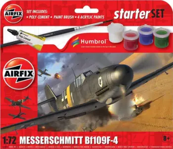 Set modeli aeroplani Airfix Messerschmitt BF109F4, STARTER SET, për fillestarë