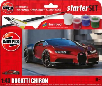 Set modelimi Airfix Starter Set Bugatti Chiron, lodër model makine, shumëngjyrësh