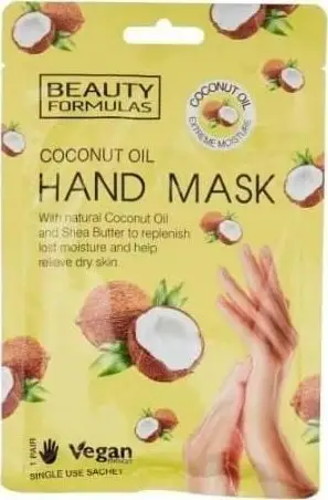 Maskë për duar Beauty Formulas Coconut Oil, hidratim i thellë, 1 copë