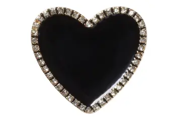 CrocsBlack Heart With Gold Outline