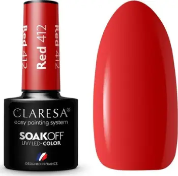 Llakk xhel për thonj Claresa SoakOff Take Me to the River, UV/LED, 5 g, e kuqe