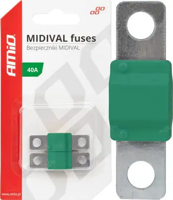 Siguresë auto AMiO 03474 MIDIVAL, 40A, set 2 copë, e gjelbër