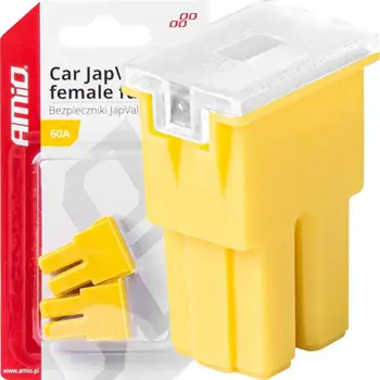 Siguresë automatike AMiO 03392 JapVal PAL, 60A, set 2 copë, e verdhë