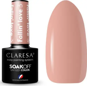 Llakk xhel për thonj Claresa SoakOff Fallin' Love Shade 3, UV LED, 5g