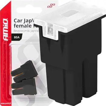 Siguresë automatike AMiO 03394 JapVal PAL, 80A, set 2 copë, e zezë