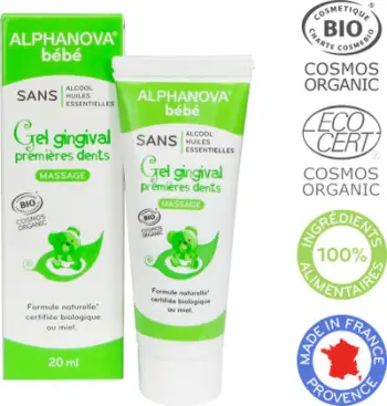 Xhel për dhëmbëzim Alphanova Bebe Organic, qetësues, 20ml