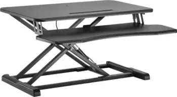 Platformë qëndrimi në këmbë Equip Ergonomic Sit/Stand Riser, lartësi 11 deri 51 cm, me raft tastiere, e zezë