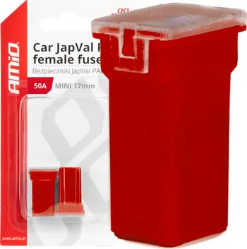 Siguresë automatike AMiO 03446 JapVal PAL mini, 50A, set 2 copë, e kuqe