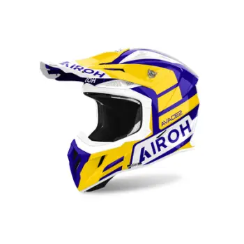 Helmetë motocross Airoh Aviator Ace 2 Sake, Composite Carbon, madhësia M, e bardhë vjollcë e verdhë