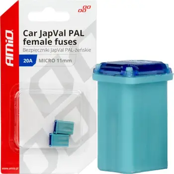 Siguresë automatike AMiO 03458, 20A, JapVal PAL Micro, blu e çelët