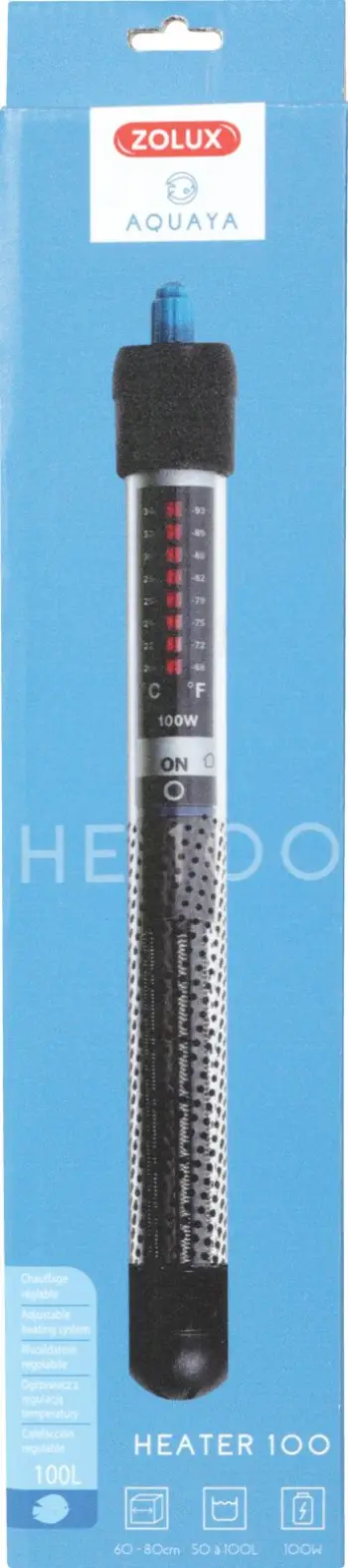 Ngrohës akuariumi Zolux AQUAYA Heater, 100W, për 50 100L, i zi